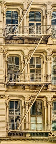 USA-New York Windows and fire escapes Classical Print